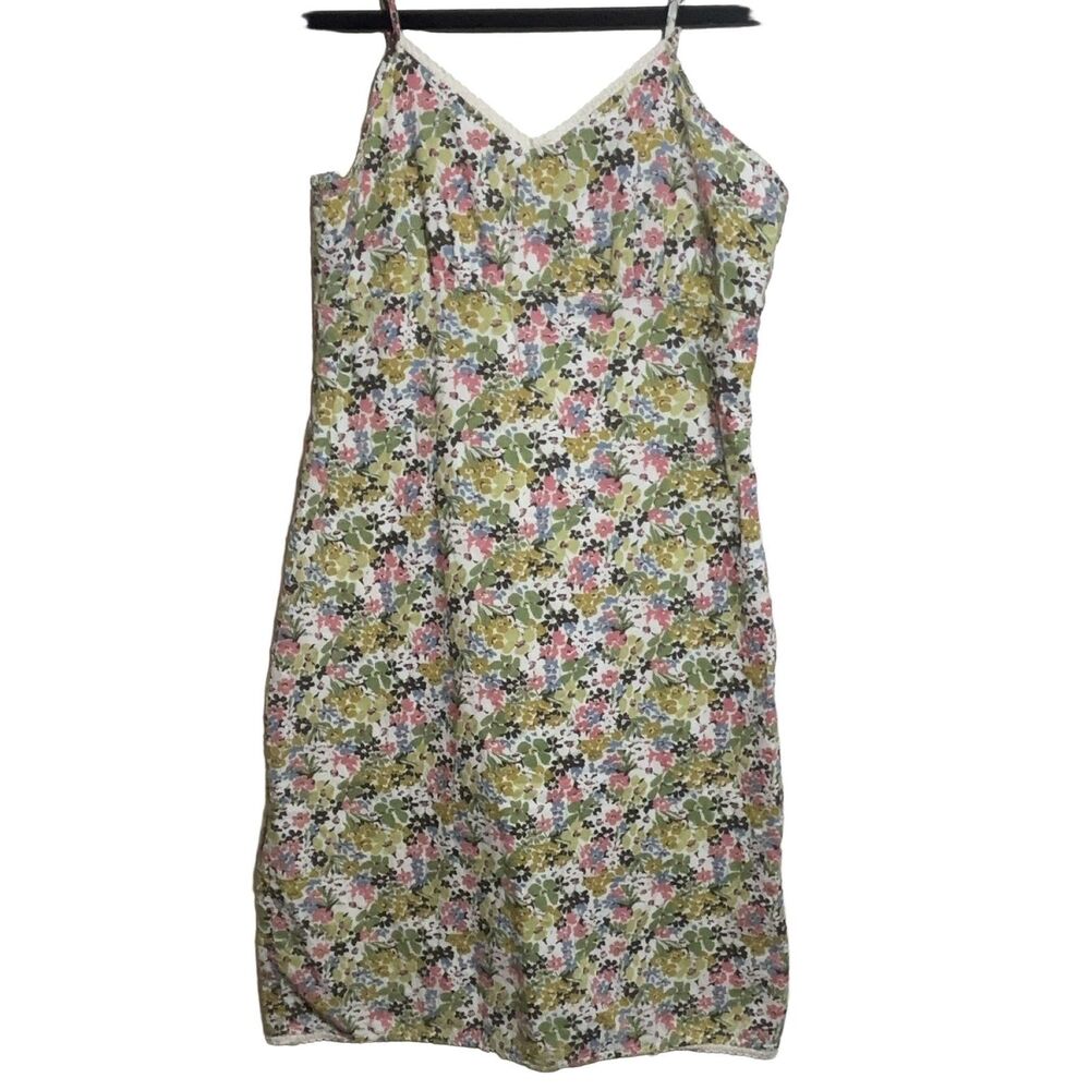 Vintage Y2K Route 66 Floral Print Cotton Slip Dress Women's Size 4 Multicolor